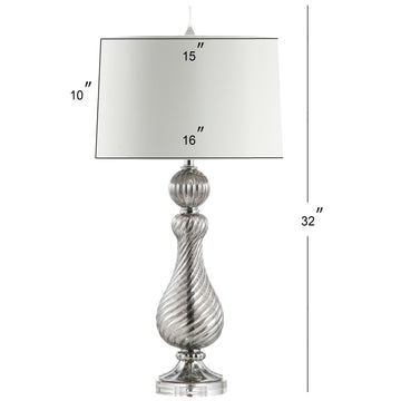 Murano 32" Swirled Crystal/Glass LED Table Lamp - JONATHAN Y